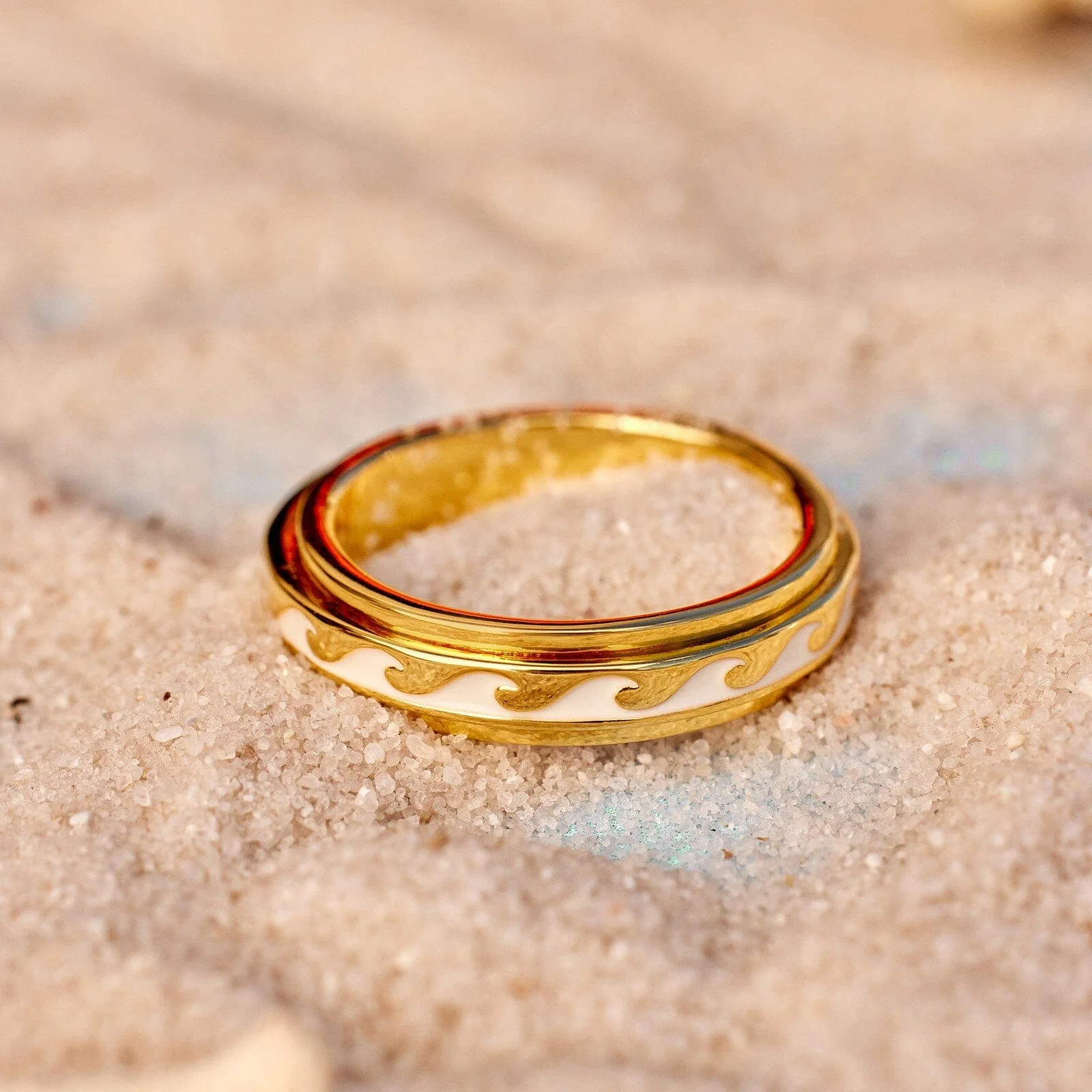 Enamel Wave Fidget Ring - Image 8