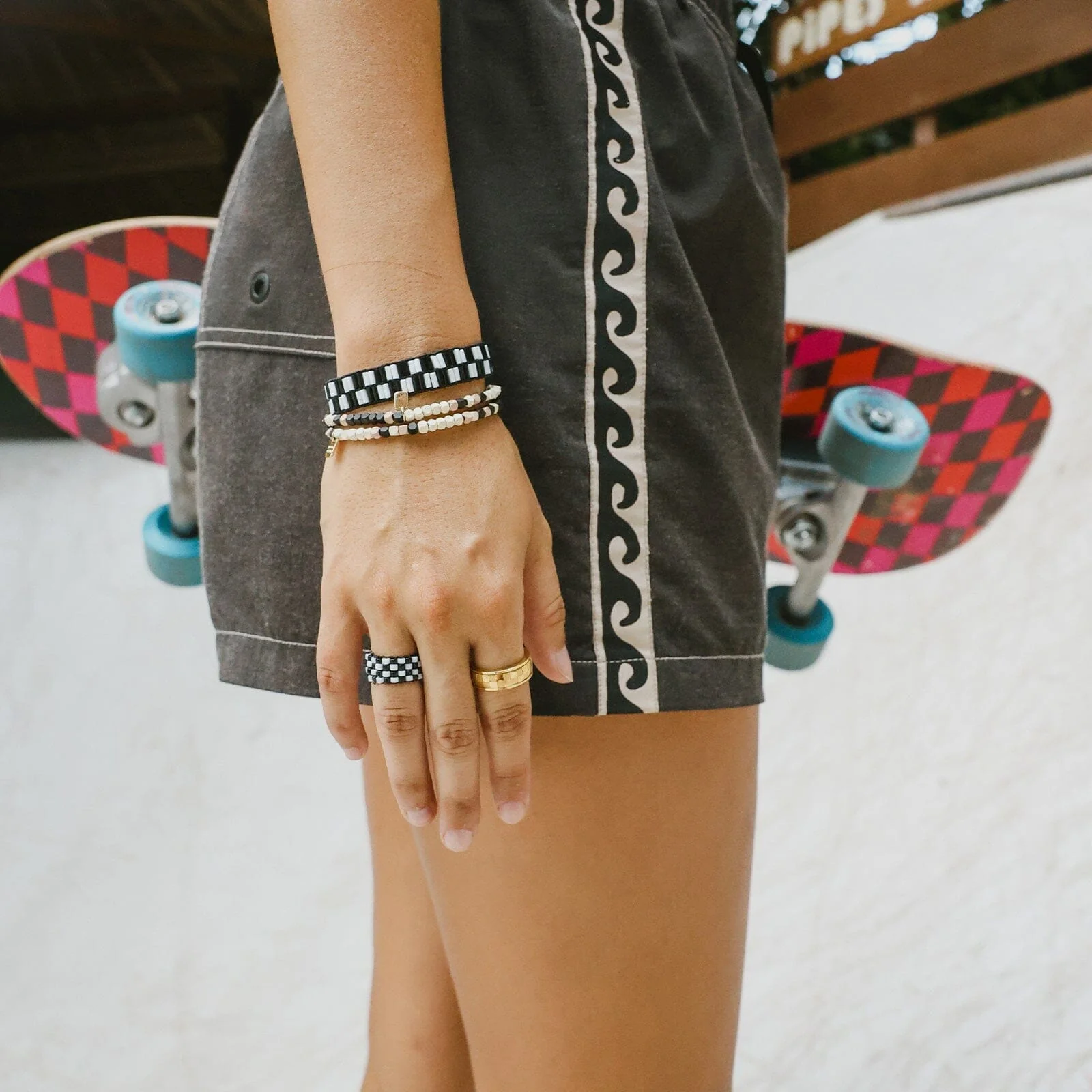 Gold Check Fidget Ring - Image 6