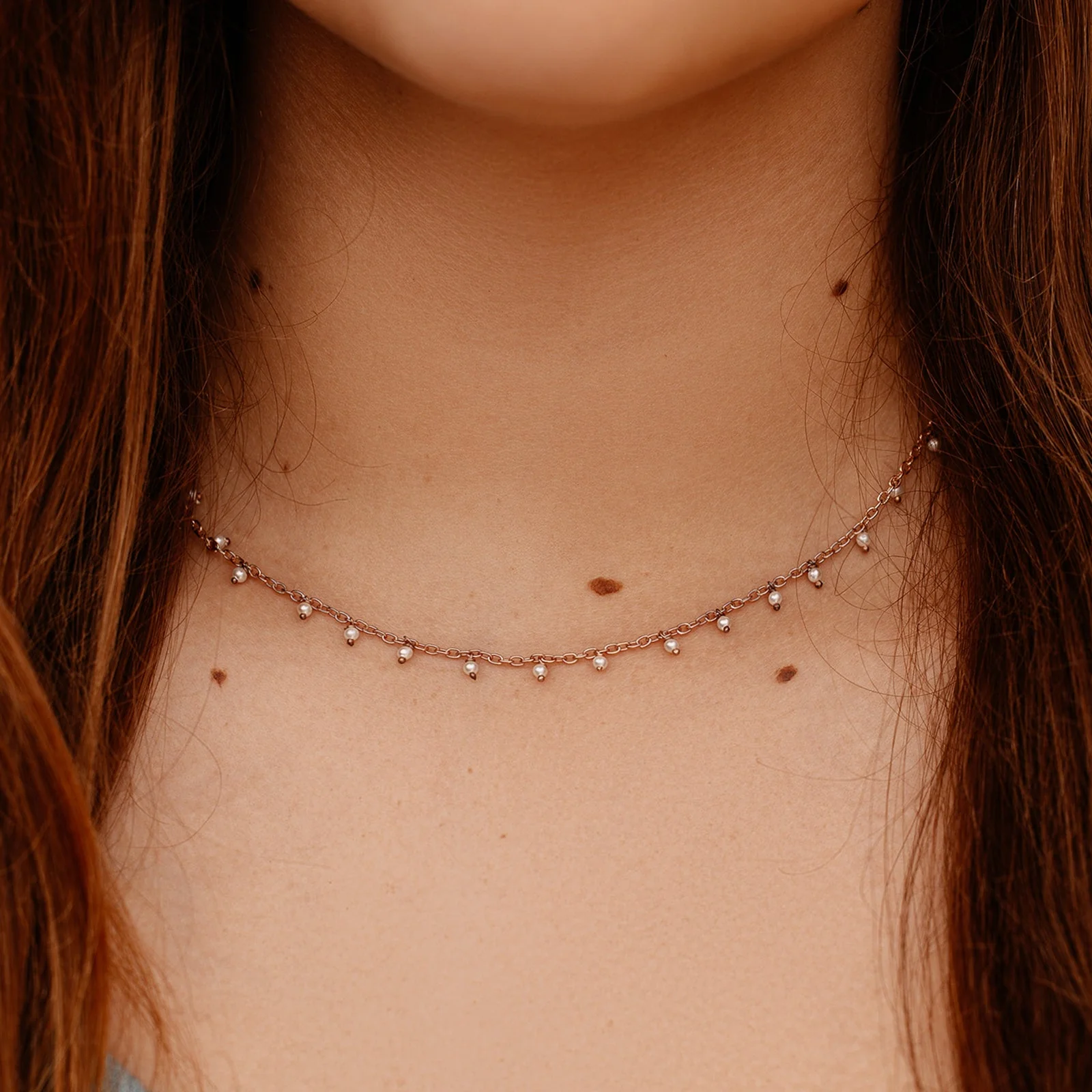 Hanging Pearl Beaded Choker - Image 4