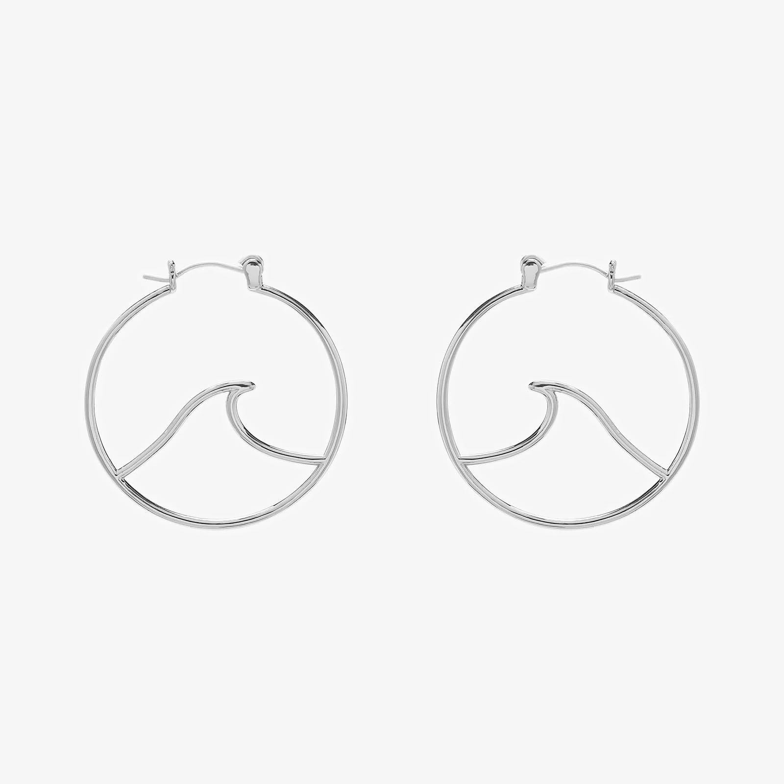 Large Wave Hoop Earrings - Image 2
