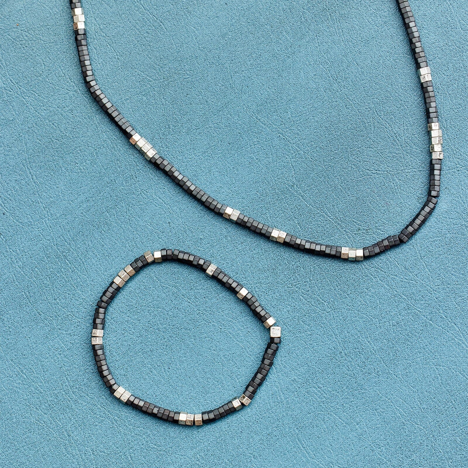 Men's Faceted Pyrite Bead Necklace - Image 3