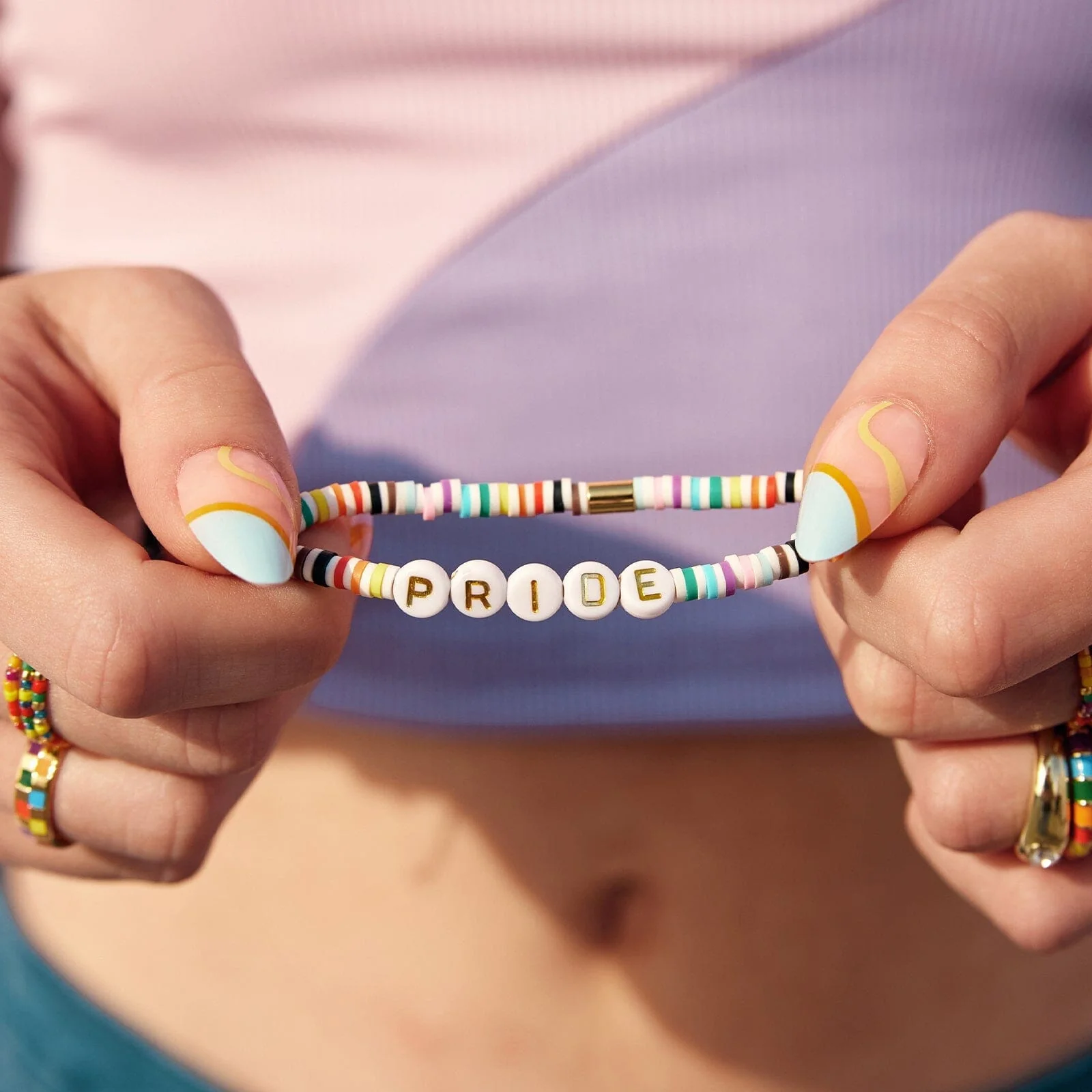 Pride Letter Bead Stretch Bracelet - Image 4