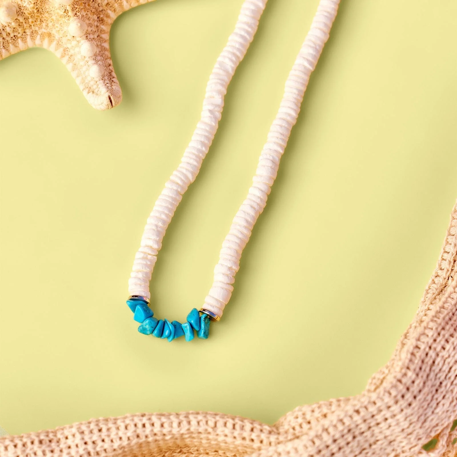 Puka Shell & Turquoise Chip Choker - Image 4