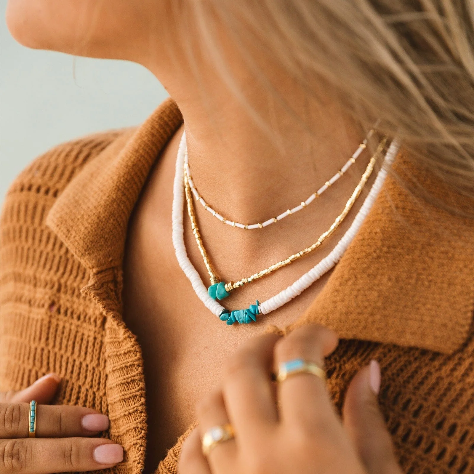 Puka Shell & Turquoise Chip Choker - Image 5