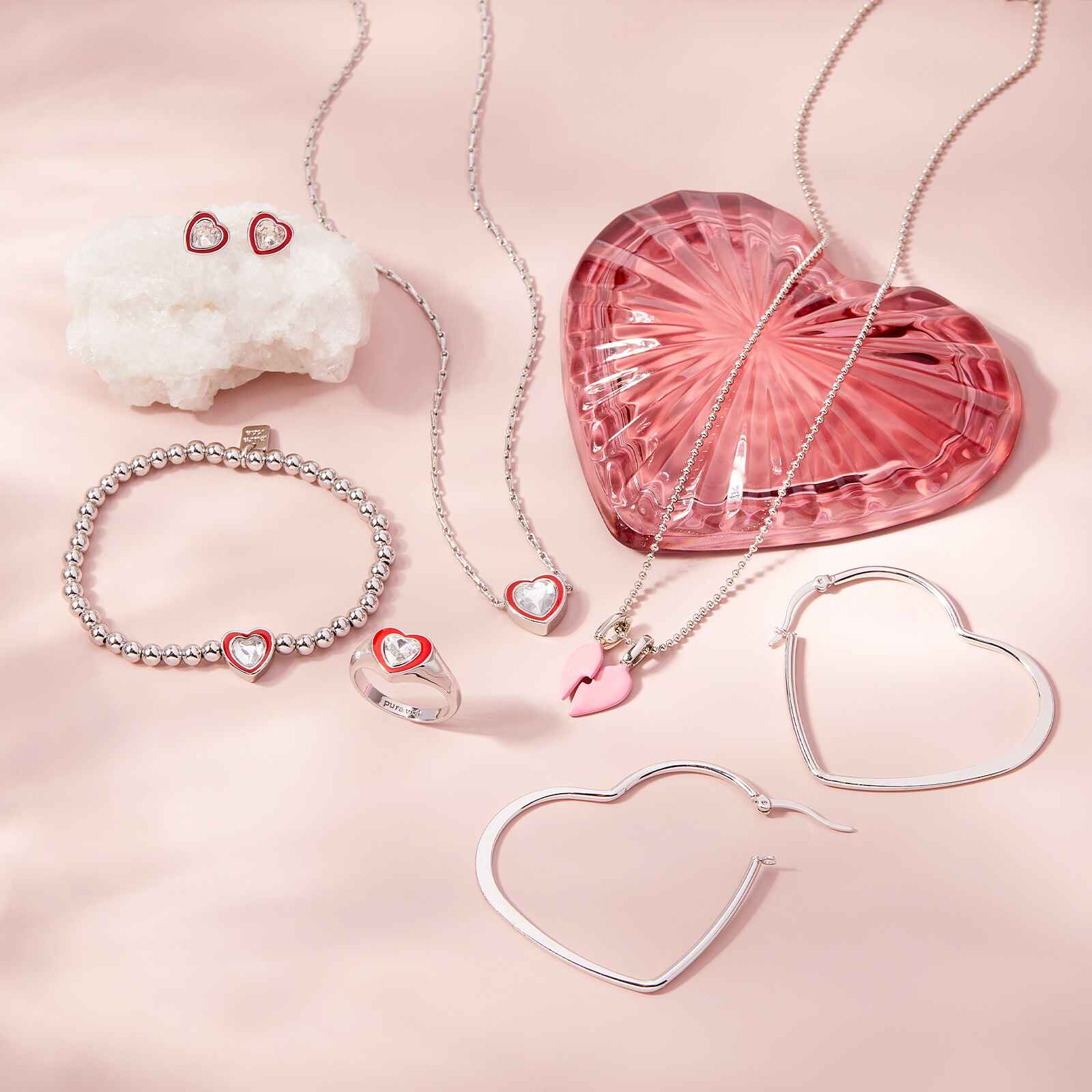 Stone & Enamel Heart Pendant Necklace - Image 11