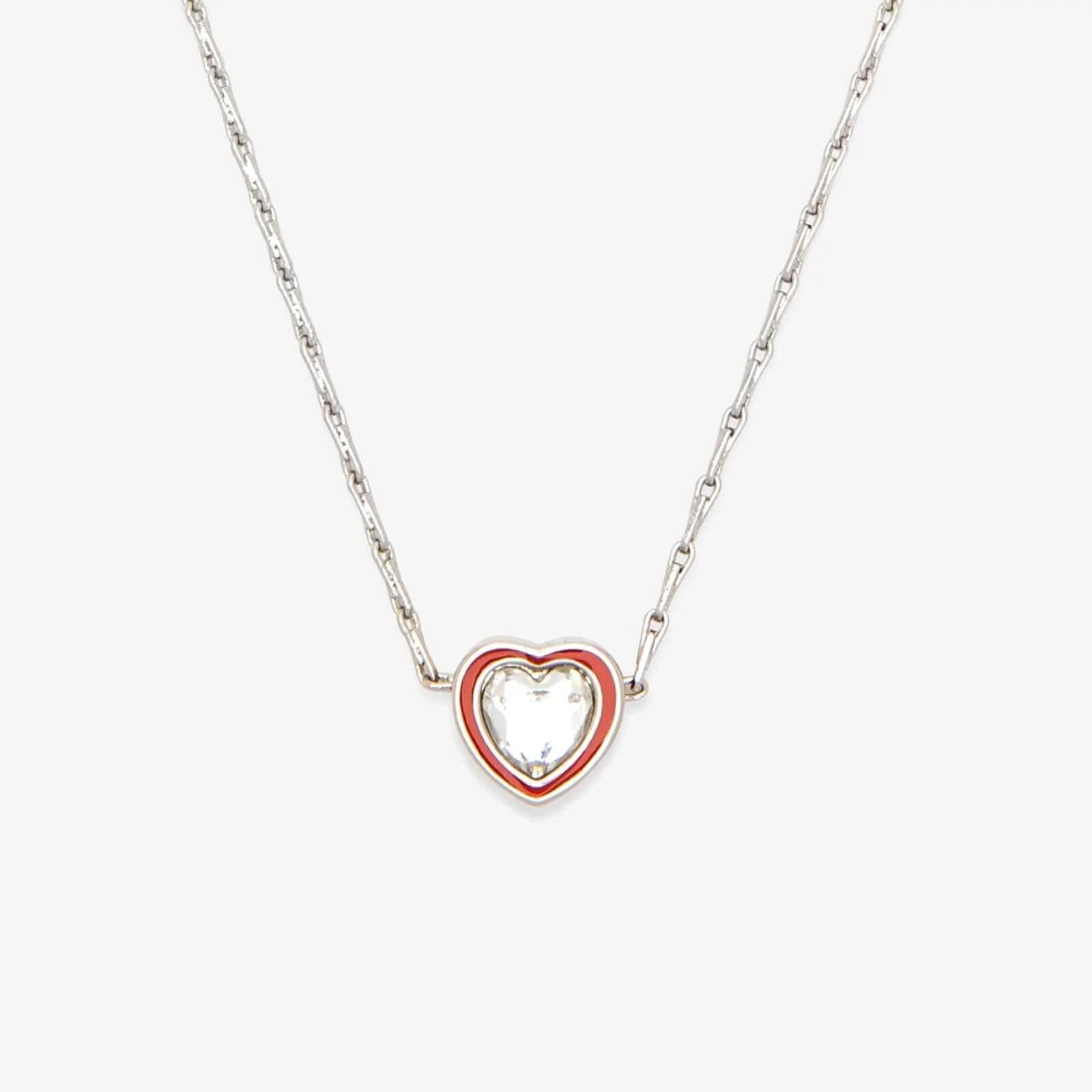 Stone & Enamel Heart Pendant Necklace - Image 4